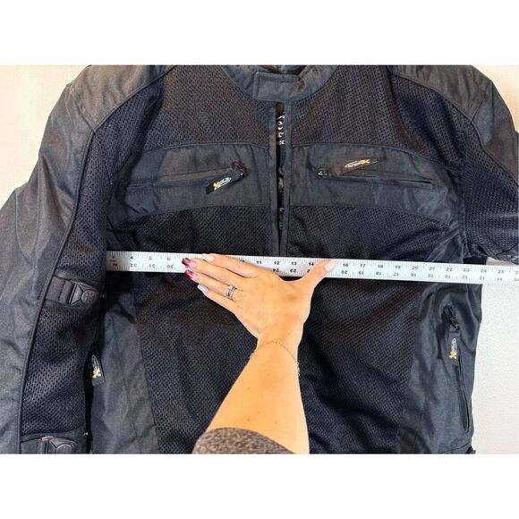 Xelement Advanced Motorcycle Gear Black Jacket Nylon Mesh Padded & Zipout Liner - Picture 15 of 16